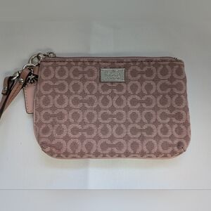 COACH Pink Wristlet Wallet Zipper Nice Size